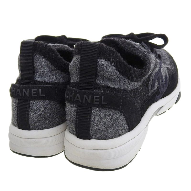 Chanel 2023 Item Coco Mark Suede Socks Sneakers Shoes 38 — view 4