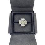 Chanel Aba913 No032 Metal & Strass Silver Gold Crystal Clover — view 7