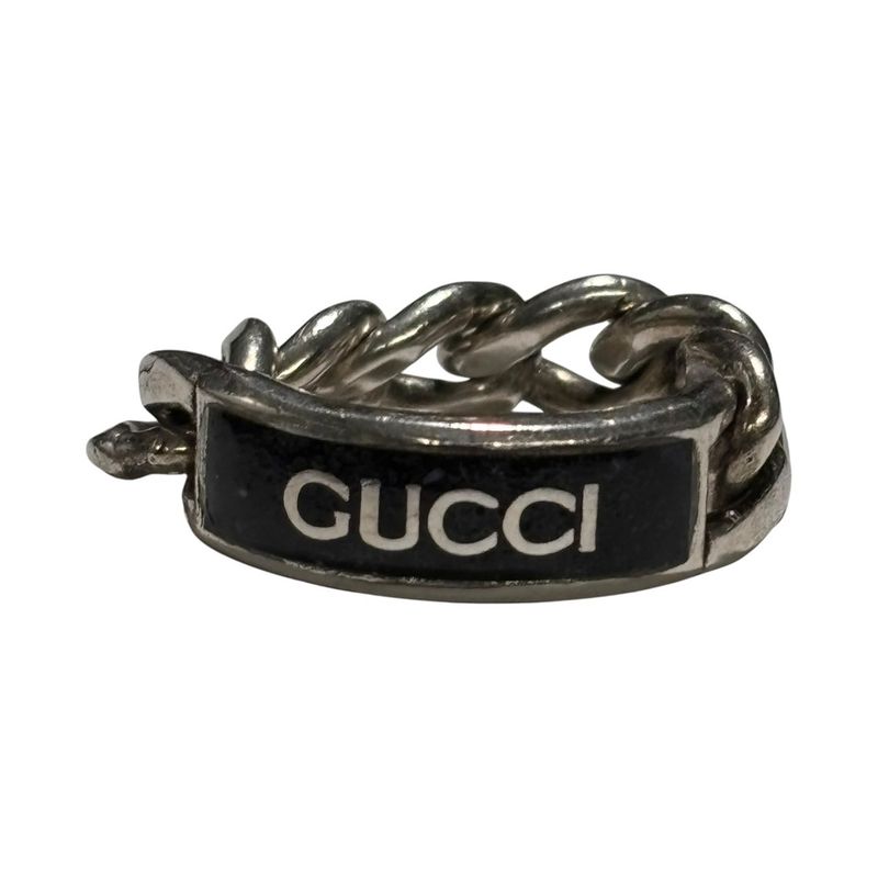 Gucci 925 Logo Plated Golmet Chain Ring — view 4