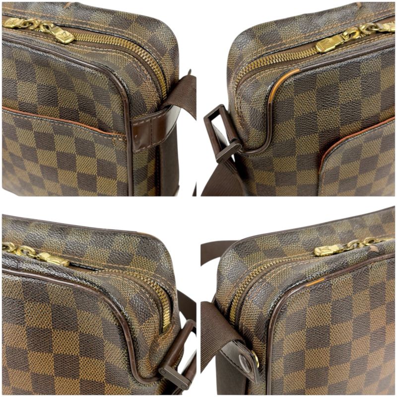 Louis Vuitton Shoulder Bag Olaf PM Damier Leather Ebene Brown Crossbody — view 5