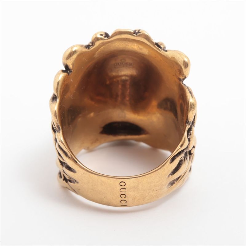 Gucci Michele Period Lion Head GP Ring 19 — view 3
