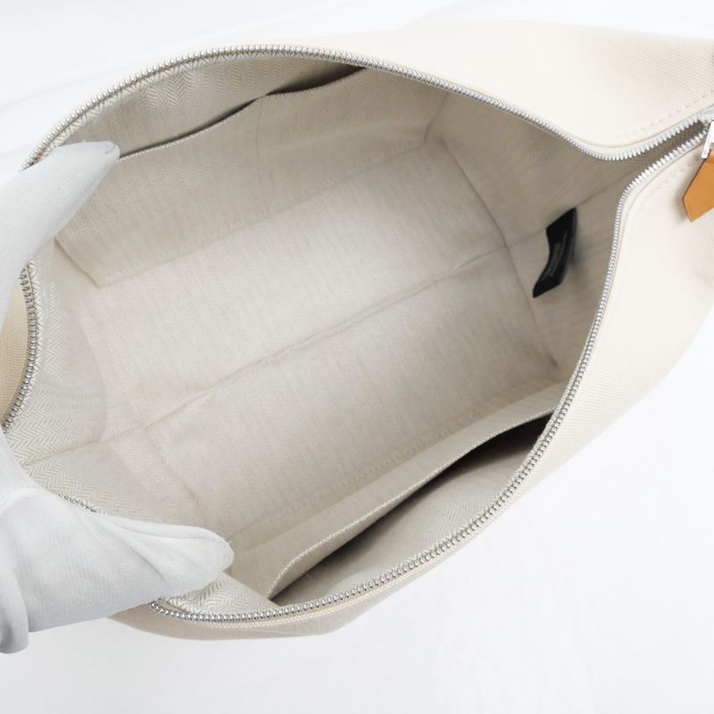 Hermes Brid A Black GM Natural Handbag Pouch Beige — view 8
