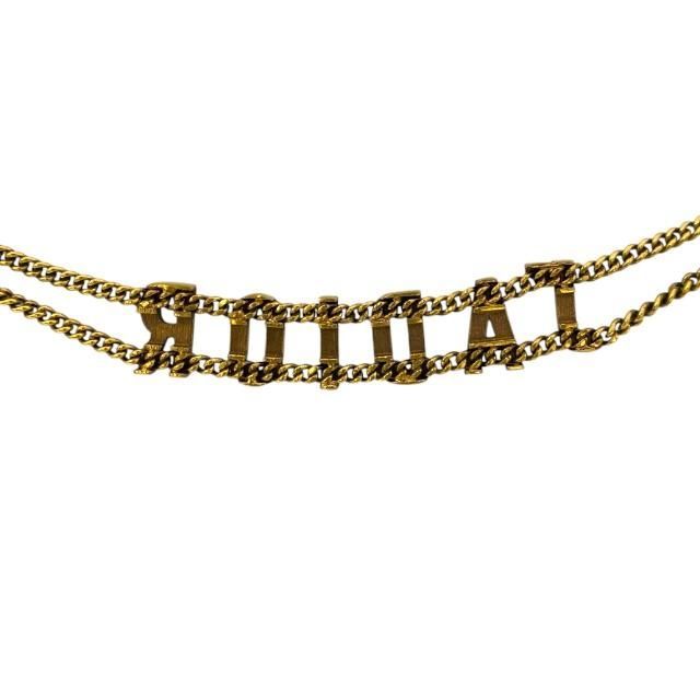 Christian Dior J'a 2 Chain Choker Necklace Antique Gold Metal — view 3