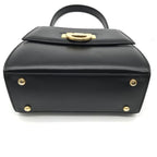 Celine Leather Circle Logo 2-Way Mini Hand Bag Black — view 3