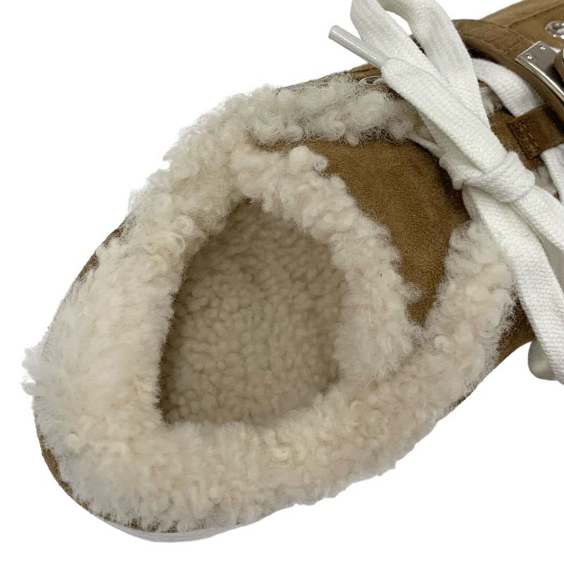 Hermes Day Sneakers Shoes Suede Mouton Brown Silver Kelly Hardware Shearling — view 6