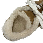 Hermes Day Sneakers Shoes Suede Mouton Brown Silver Kelly Hardware Shearling — view 6