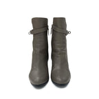 Hermes Boots Short Shoes Leather Grey Silver Kelly Hardware — view 3