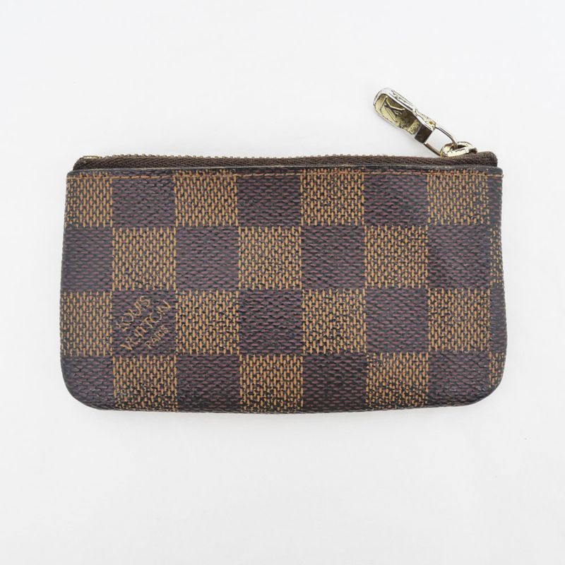 Louis Vuitton Pochette Cles Coin Case Key Ring Damier Brown — view 2
