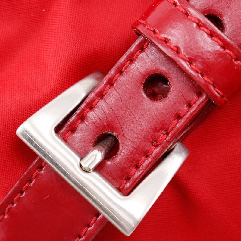 Prada Vera Sport Bz6677 Nylon Rosso Red Backpack Daypack — view 8