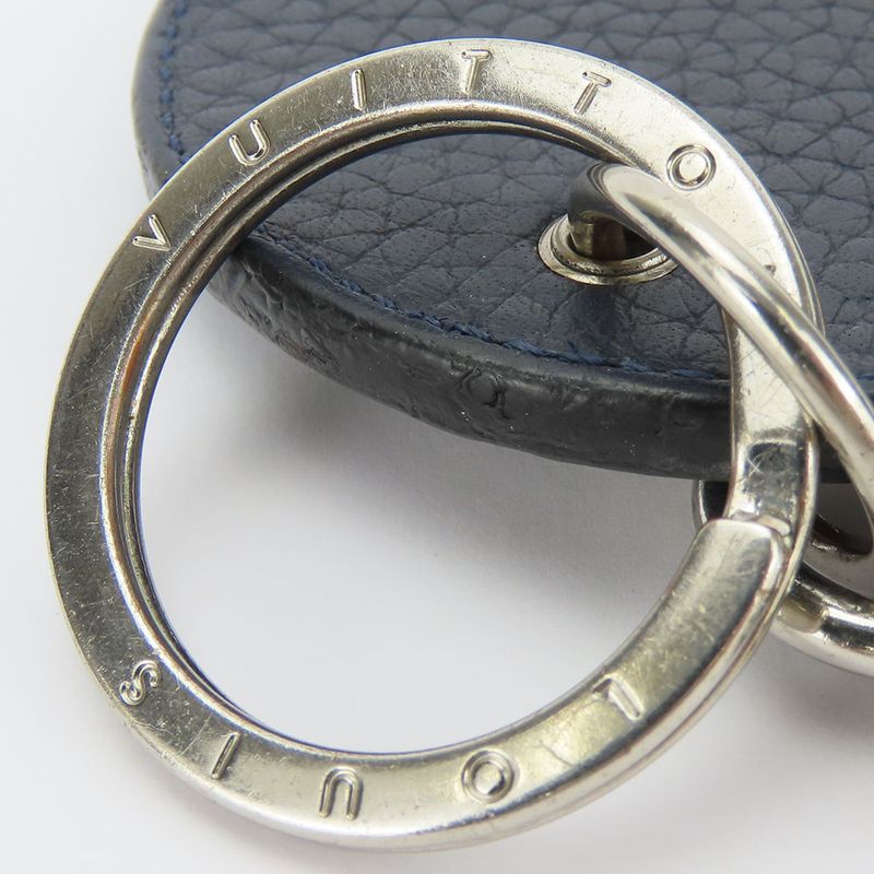 Louis Vuitton Key Holder Porte Cles Mp2082 Taurillon Initiative Leather Navy — view 6