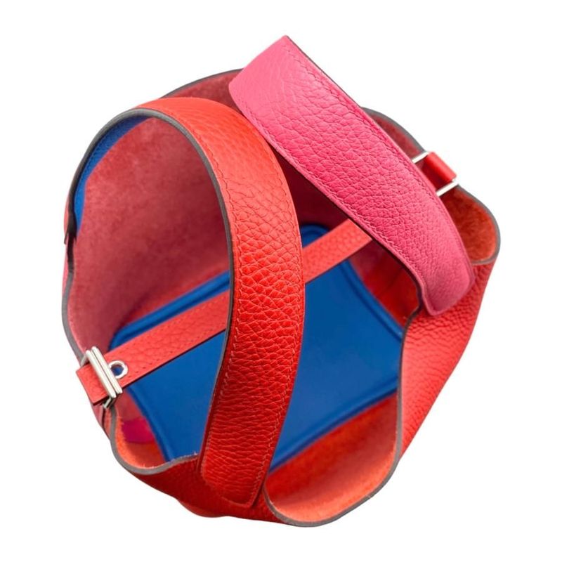 Hermes Handbag Picotin Lock PM Cazac Rouge Ducou Rose Extreme Blue — view 5