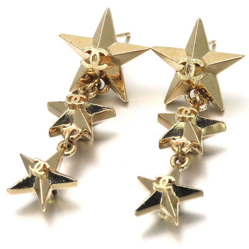 Chanel Triple Star Coco Mark Metal Gold Plated Accessories 3 Strand — view 3