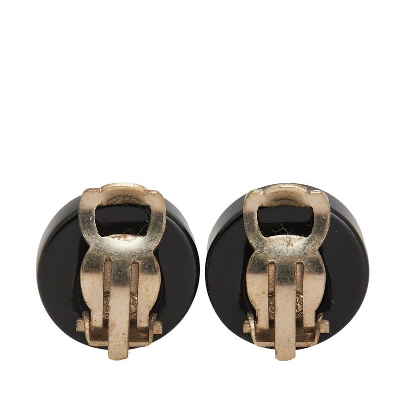 Chanel Coco Mark Mademoiselle Clover 5 Round Black Multicolor Plastic Plated — view 3