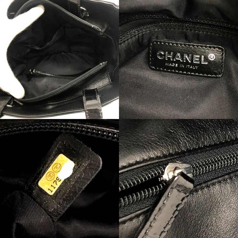 Chanel Tote Bag CC Paris Biarritz PM Enamel Black — view 9