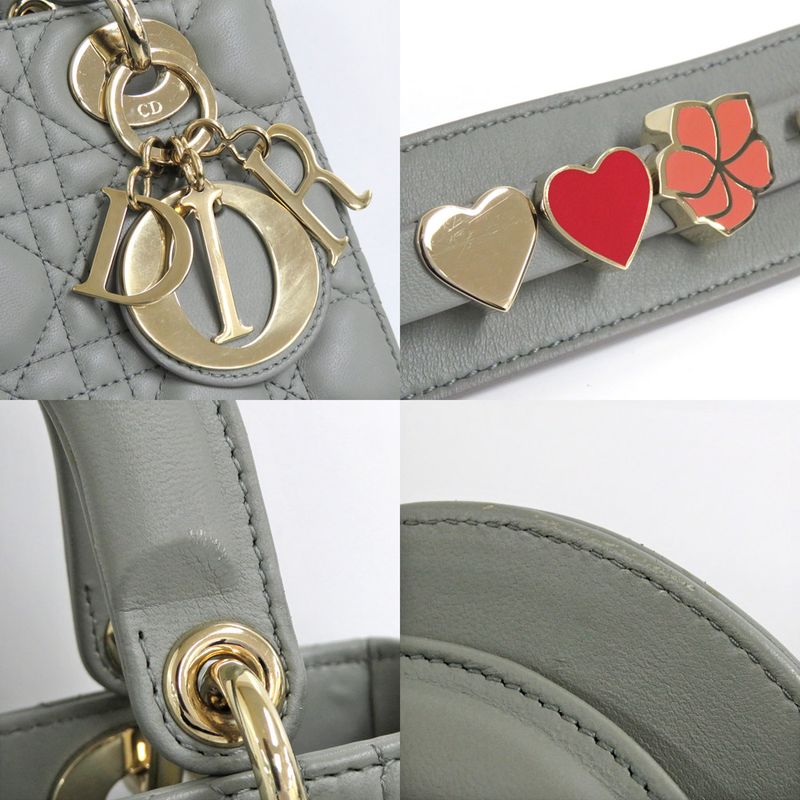 Dior Lady My ABCDior Small String Gray Lamb Cannage — view 9