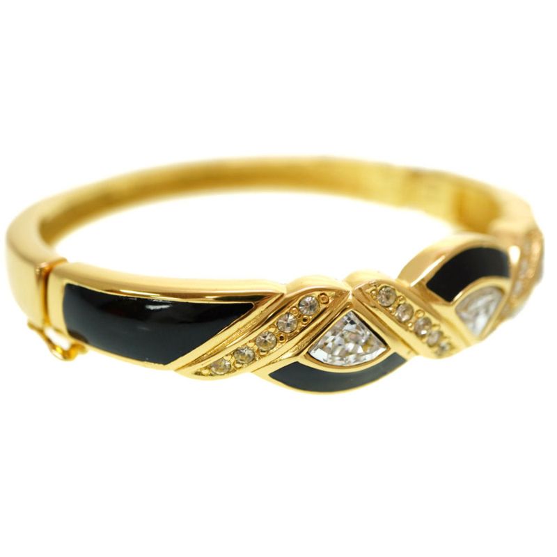 Dior Stone Vintage Bangle Gold Antique Bracelet Accessory 0183 — view 4