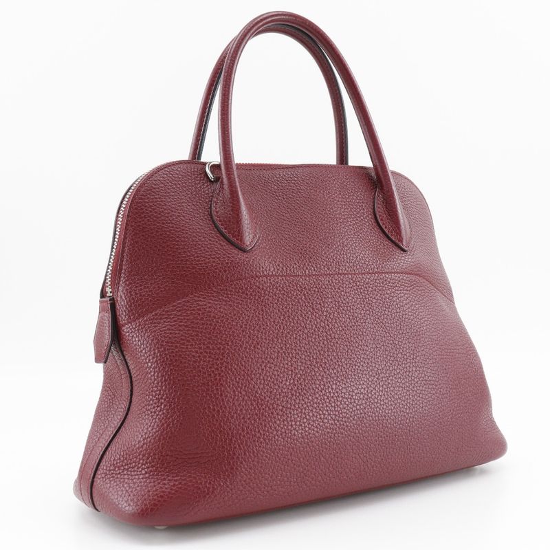 Hermes Bolide 31 ck K1 Taurillon Clemence Rouge Grenat Handbag — view 3