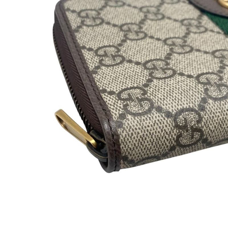 Gucci Bi-Fold Long Wallet Ophidia Zip-Around GG Pattern Double — view 3