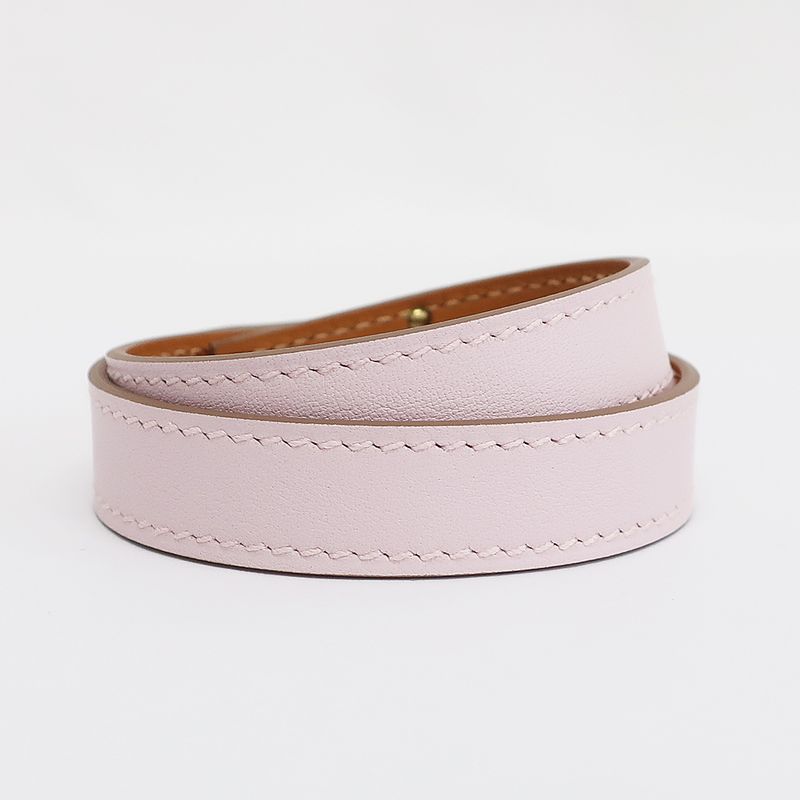 Hermes Kelly Double Tour Bracelet Mauve Peel Gold Hardware — view 3