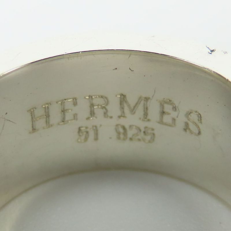 Hermes Ring Candy 51 Silver 925 11.1 g Light Blue H Logo — view 7