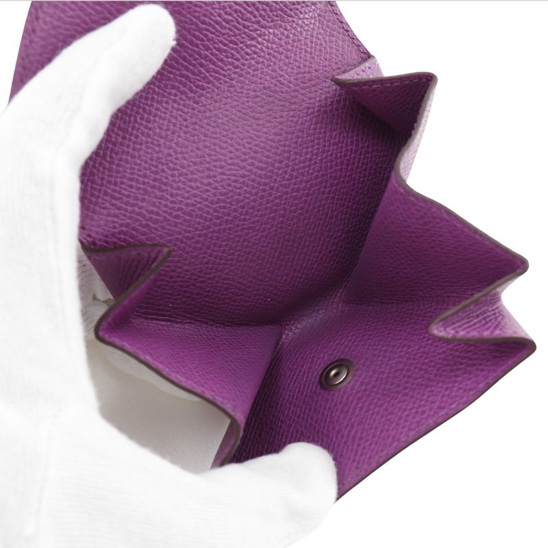 Hermes Le Van Cattle Vaux Epson Purple Coin Case — view 5