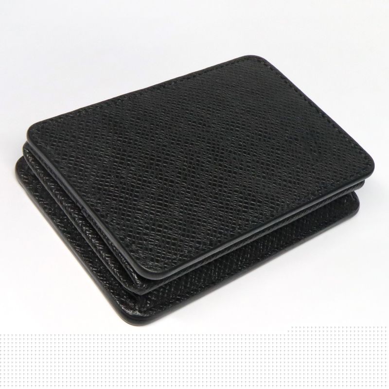 Louis Vuitton Taiga Coin Purse Noir Black Leather — view 4