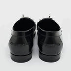 Hermes D'estaing Moccasins Loafers Z Size 38 1 2 Black Studs — view 4