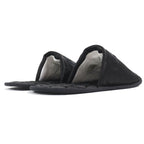 Louis Vuitton Sweet Line Logo Embroidery Satin Slippers Room Shoes Black — view 5