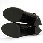 Fendi Thick Heel Platform Boots 36.5 Brown Leather Suede Short Back — view 4