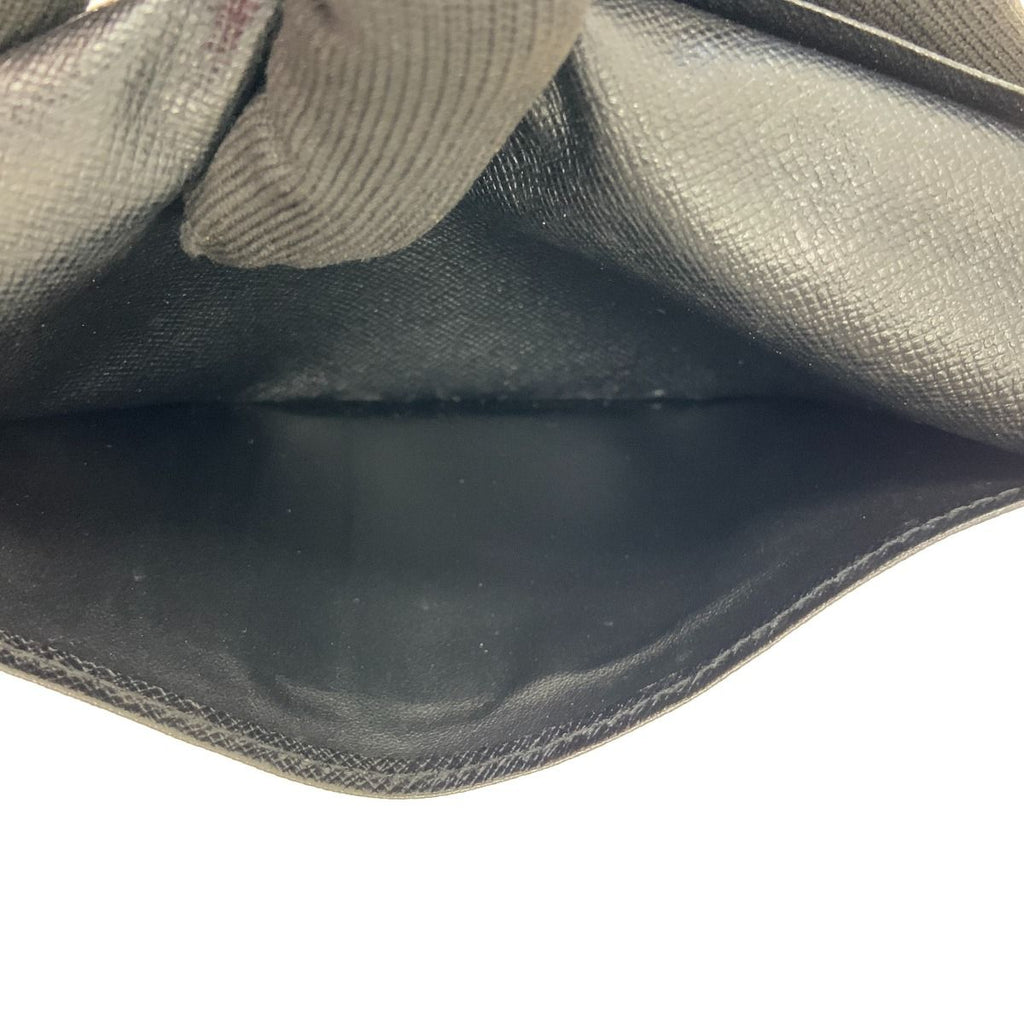 Louis Vuitton Taiga Card Holder Credit Bifold Long Wallet Black — view 8