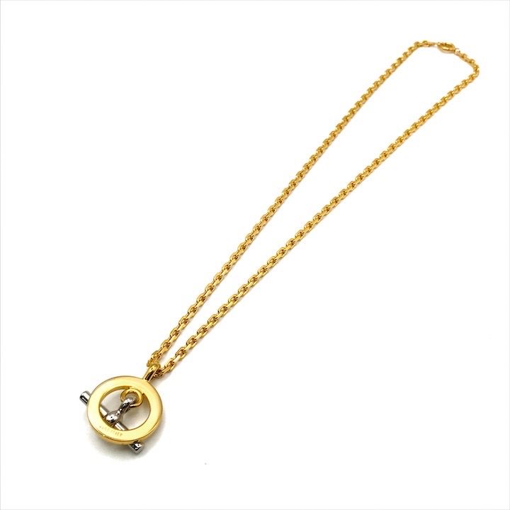 Celine Circle Logo Necklace Gold — view 3