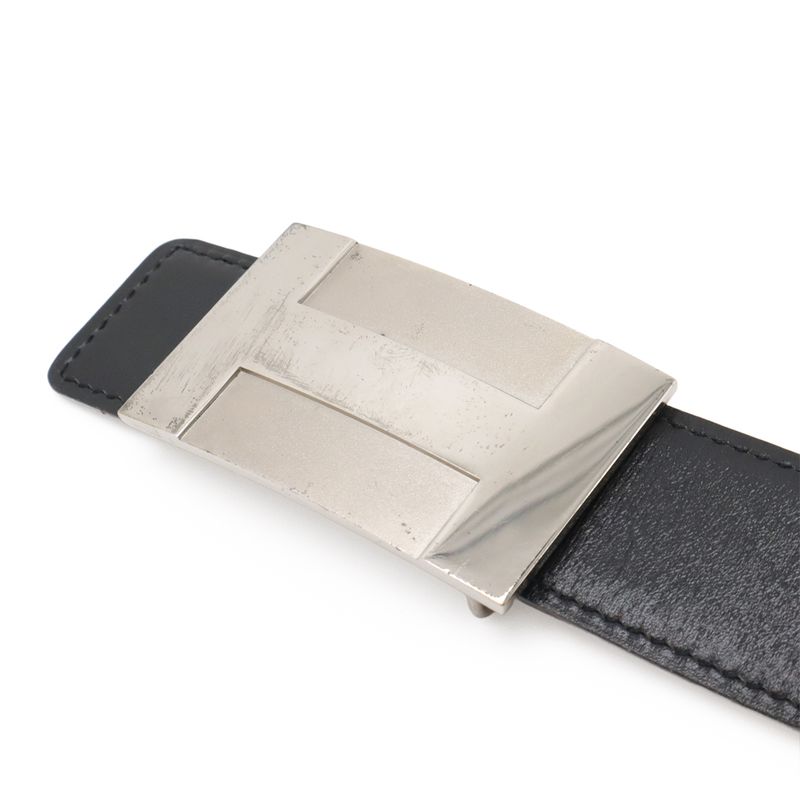 Hermes H Plate Belt Reversible Box Calf Togo Leather Black Brown — view 4