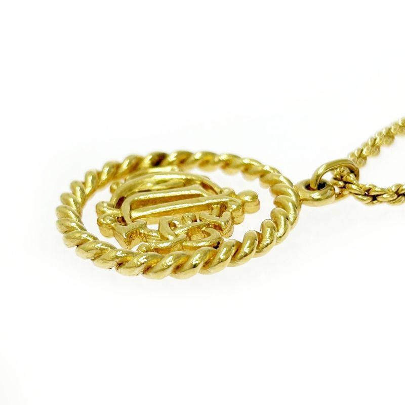 Christian Dior GP Emblem Circle Necklace Gold — view 3