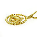 Christian Dior GP Emblem Circle Necklace Gold — view 3