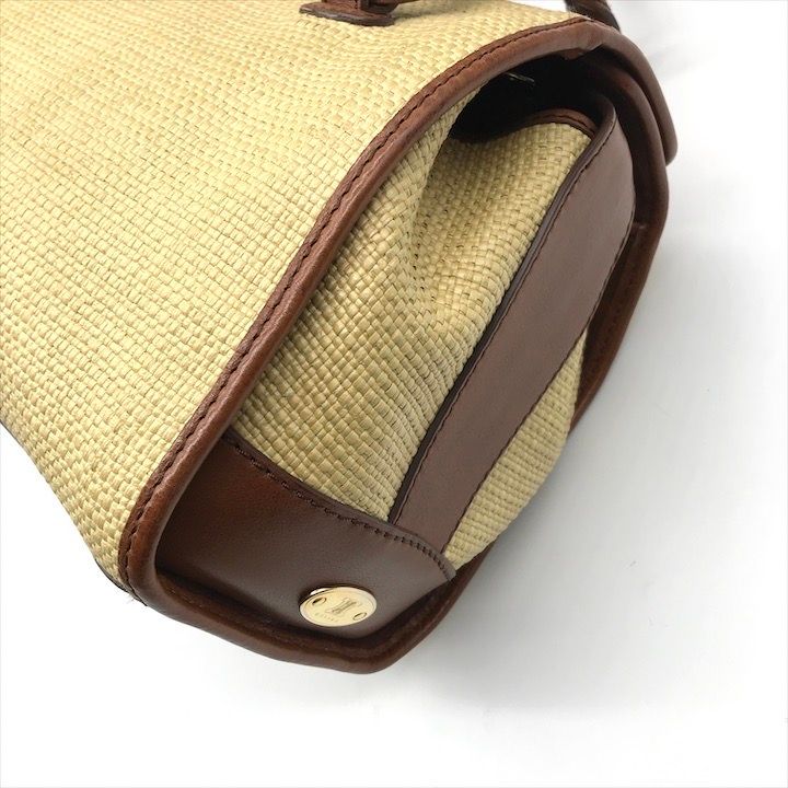 Celine Raffia Straw Hand Boston Bag Beige — view 6