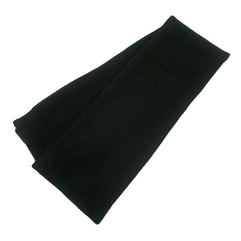 Celine Muffler Black BK Triomphe Logo Wool Accessories Scarf — view 3