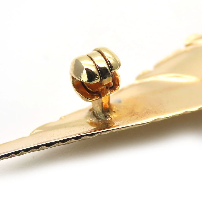 Christian Dior Brooch Metal Gold Feather Motif Plated Accessories — view 5