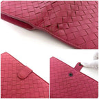 Bottega Veneta Bifold Wallet Pink Intrecciato Hook — view 7