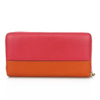 Gucci Long Wallet Bamboo Leather Orange Pink Round Zipper Zippy Bicolor — view 2