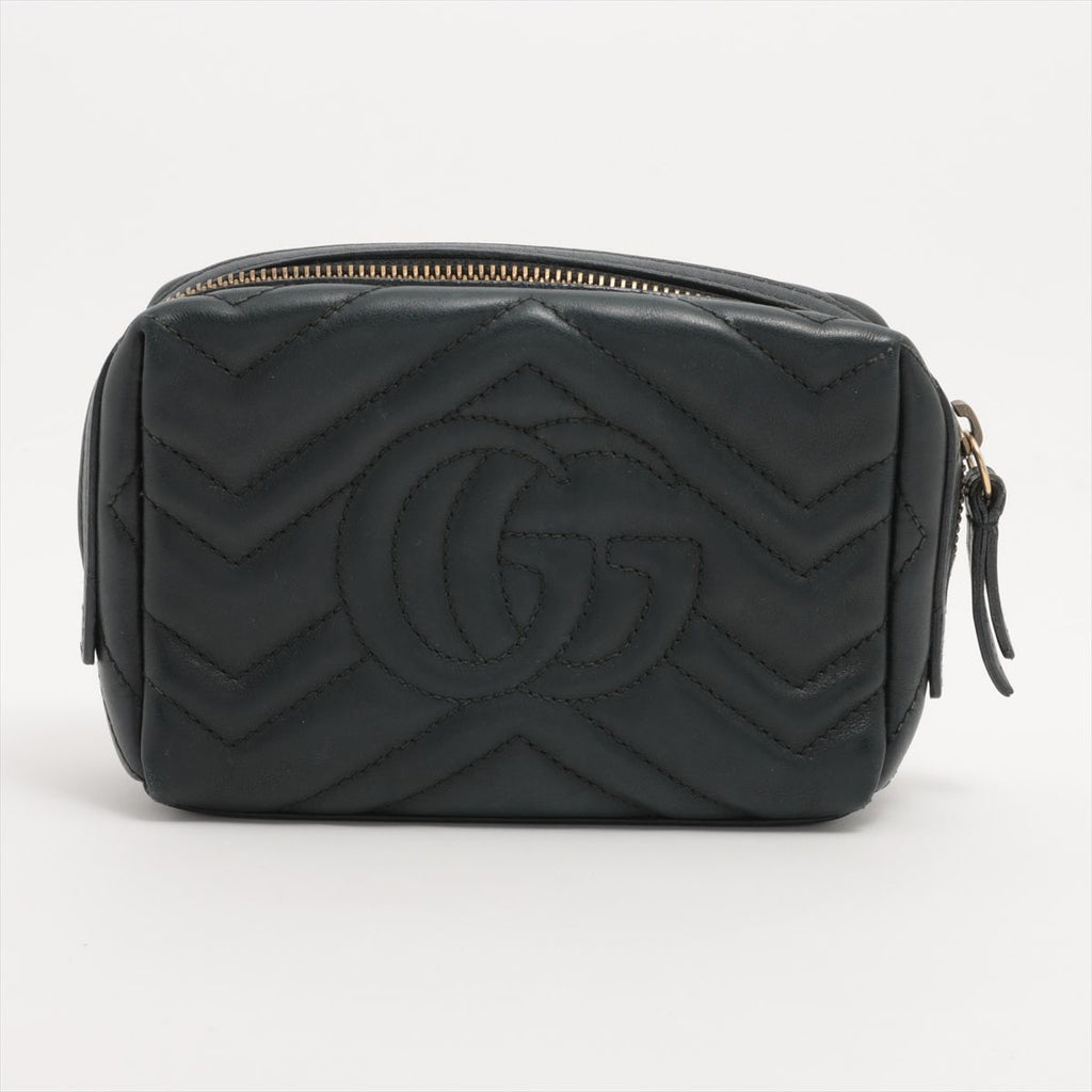 Gucci GG Marmont Heart Leather Pouch Black — view 2