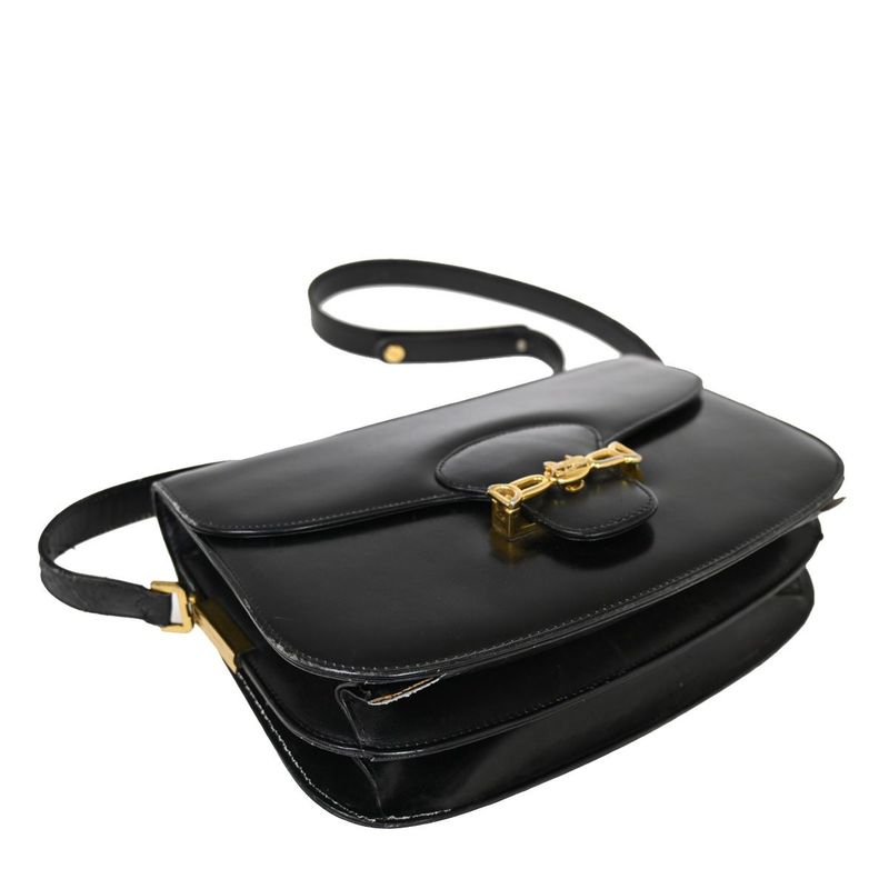 Celine Carriage Shoulder Bag Leather Black 67 Fa291 — view 6
