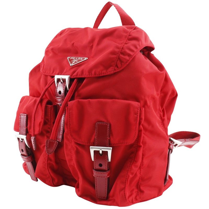 Prada Vera Sport Bz6677 Nylon Rosso Red Backpack Daypack — view 2