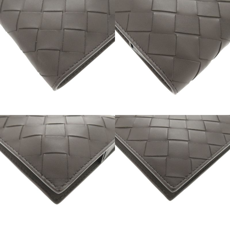 Bottega Veneta Intrecciato Leather Gray Round Zipper Long Wallet 0510 — view 4
