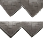 Bottega Veneta Intrecciato Leather Gray Round Zipper Long Wallet 0510 — view 4