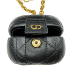 Christian Dior Cannage Black Gold CD Chain Airpods Case — view 5