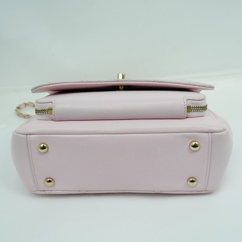 Chanel Business Affinity Pink Quilted Caviar Hand Shoulder Bag — view 4
