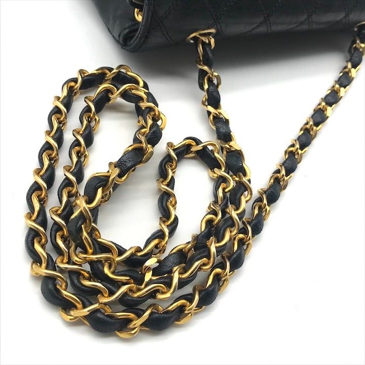 Chanel Big CC Logo Bicolor Push Lock Mini Quilted Chain Shoulder Bag Black — view 7