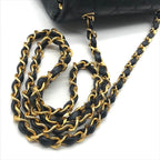 Chanel Big CC Logo Bicolor Push Lock Mini Quilted Chain Shoulder Bag Black — view 7