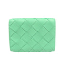 Bottega Veneta Intrecciato Compact Wallet Calf Silver Hardware Green Trifold — view 2