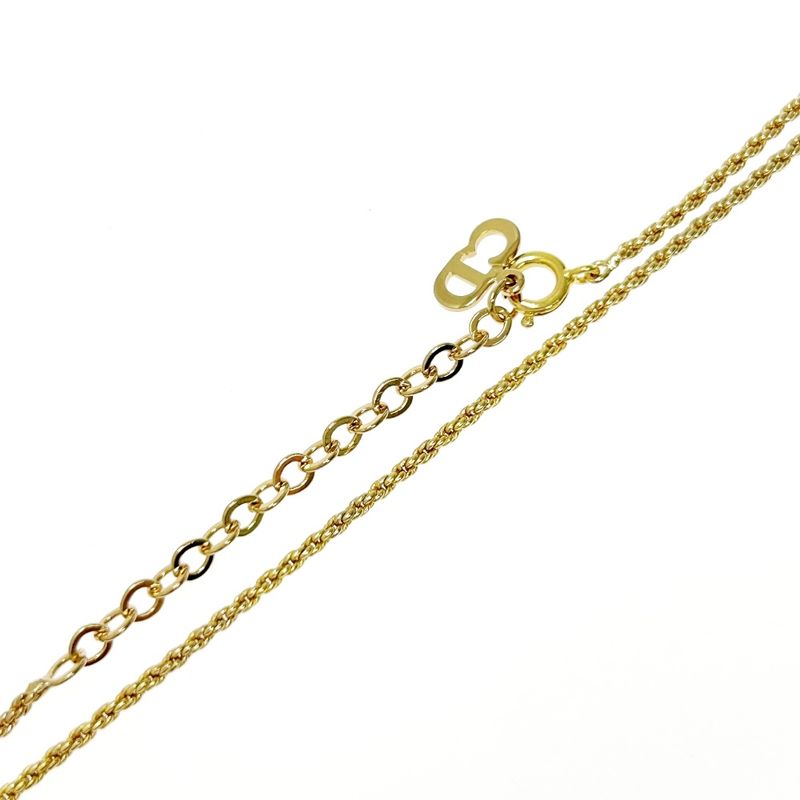 Christian Dior GP CD Logo Twist Necklace Gold — view 6
